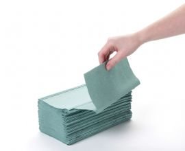 HTGI500 - Interfold Hand Towels - 1ply Green (x5000 Towels)
